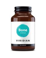 Viridian Bone Complex 90 capsules, a vegan food supplement with calcium, magnesium, vitamin C, vitamin D3, vitamin K, boron, and malic acid to support normal bones, teeth, and muscle function, gentle on the stomach.