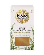Biona Organic Semi-Spelt Pasta Wholegrain - Lasagne Sheets 250g