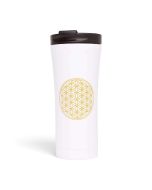 Bodhi White Flower of Life Insulated Stainless Steel Travel Mug 480ml