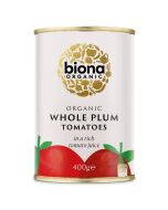 Biona Whole Peeled Plum Tomatoes Organic 400g