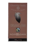 Chocolat Stella Organic, Fair Trade Dark Chocolate 80% (100g) 