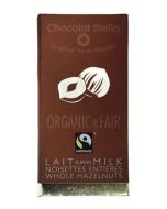 Chocolat Stella Organic, Fair Trade Milk Whole Hazelnut Chocolate (100g)