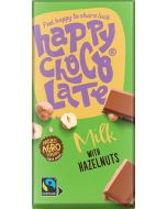 Happy Chocolate Organic Fairtrade Milk Chocolate with Hazelnuts 200g