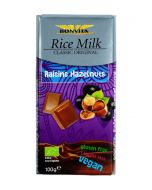 Rice milk chocolate vegan - raisin / hazelnut
Bonvita
100 grams