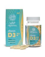 Wild Atlantic Vitamins D3, K2 and A, 60 capsules