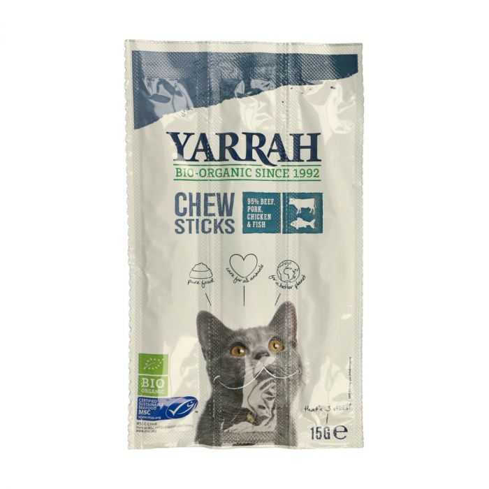 5 x 3 Sticks Yarrah Organic Chewsticks Cat