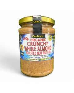 Carley's Crunchy Whole Almond Roasted Nut Butter Organic 500g