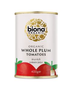 Biona Whole Peeled Plum Tomatoes Organic 400g