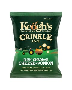 Keogh's Crinkle Cut Crisps - Irish Cheddar and Red Onion 45g