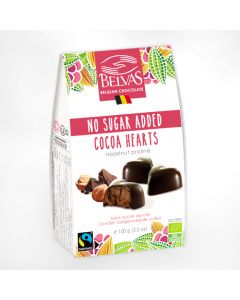 Belvas Organic Hazelnut Praline Cocoa Hearts (100g)
