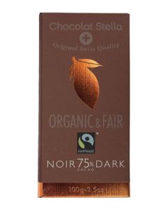 Chocolat Stella India Organic, Fair Trade Dark Chocolate 75% (100g)
