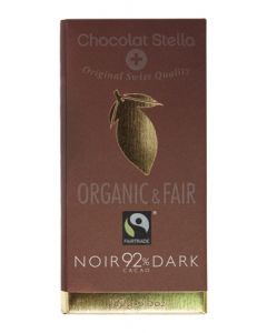 Chocolat Stella Organic, Fair Trade Dark Chocolate 92% (100g) Gluten Free