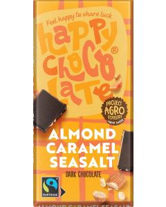 Happy Chocolate Organic Almond Caramel Sea Salt Dark Chocolate100g