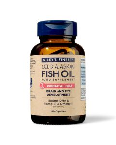 Wiley's Finest Wild Alaskan Fish Oil Prenatal DHA Brain and Eye Development 60 Caps