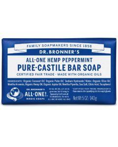 Dr Bronner’s Peppermint Pure Castile Bar Soap (140g)