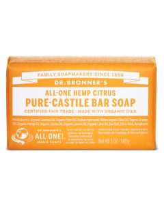Dr Bronners Hemp Citrus Orange Pure Castile Bar Soap