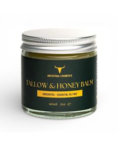 Ancestral Cosmetics Tallow & Honey Balm Unscented/Essential Oil Free Irish 60ml