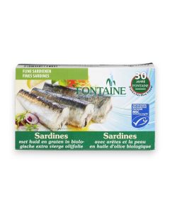 Fontaine Sardines with Skin & Bones Organic 120g