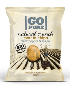 GoPure Organic Black Pepper & Sea Salt Potato Chips (125g)