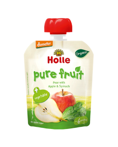 Holle Organic Pure Fruit Puree Pear with Apple & Spinach (90g)
