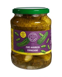 Large Organic Sugar Free Pickled Gherkins Your Organic Nature (670g)