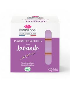 Emma Noel Lavender Soap Organic 3x150g Bars