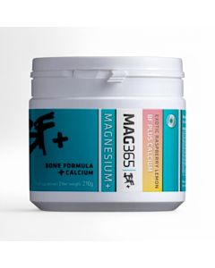 MAG365 by ITL Health Magnesium Plus Bone Formula + Calcium Raspberry Lemon 210g