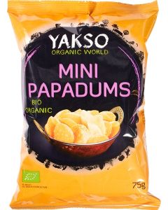 Yakso Organic Mini Papadums 75g