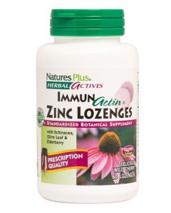  Natures Plus ImmunActin® Zinc with Olive Leaf & Elderberry (60 lozenges)