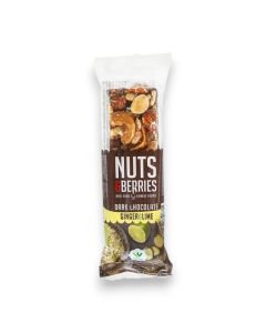 Nuts & Berries Dark Chocolate Ginger Lime Bar Organic 40g
