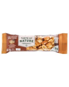 Taste of Nature Dark Chocolate Caramel Peanut Bar Organic 40g