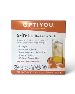 Optiyou 5-in-1 Multivitamin Food Supplement Drink Sparkling Orange 30 sachets