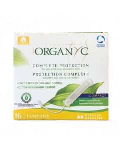 Organyc Compact Applicator Tampons Regular Flow Organic 16pcs 