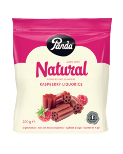 Panda Natural Liquorice Raspberry Chunks (200g) 