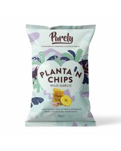 Purely Plantain Chips Wild Garlic 75g