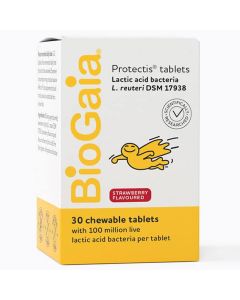 BioGaia Lactic Acid Bacteria 30 Chewable Tablets Strawberry Flavour