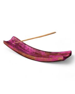 H & B Incense Purple Wood Incense Holder