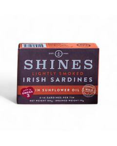 Shines Lightly Smoked Irish Sardines in Sunflower Oil 106g