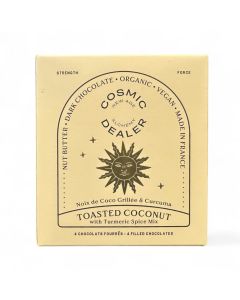 Cosmic Dealer Nut Butter Chocolate Box Toasted Coconut with Turmeric Organic 4pcs / 80g