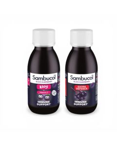 Sambucol Black Elderberry Family Value Pack (Extra Defence + Kids) 2 x 120ml
