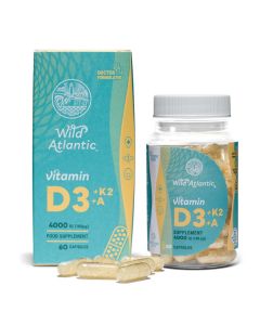 Wild Atlantic Vitamins D3, K2 and A, 60 capsules