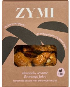 Zymi Organic Almonds, Sesame & Orange Juice Handmade Biscuits 130g