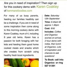 Cooking with kids the Healthy Way! With Karen Coakley of Kenmare Foodies