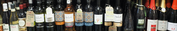 A selection of natural and organic wines