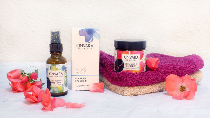 Kinvara skincare products containing rosehip oil 