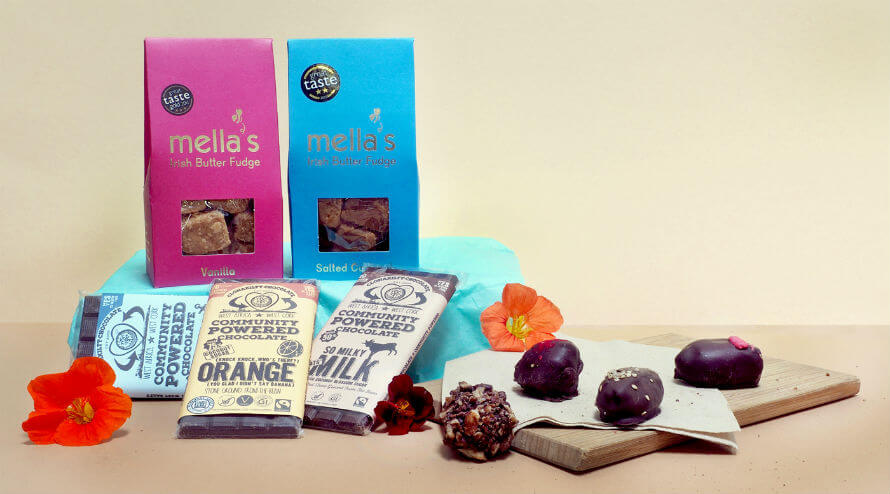 Local sweets available at Organico including Mella's Fudge, Clonakilty Chocolate and Hungry Crow chocolate