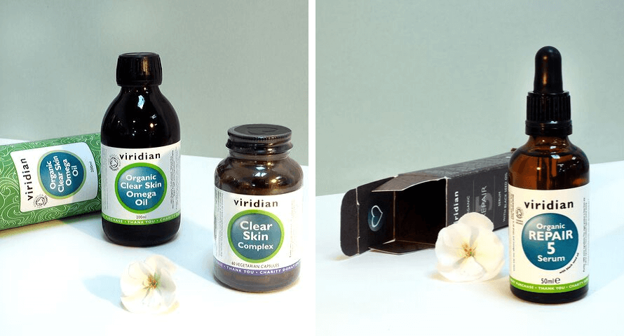 Viridian products that treat acne