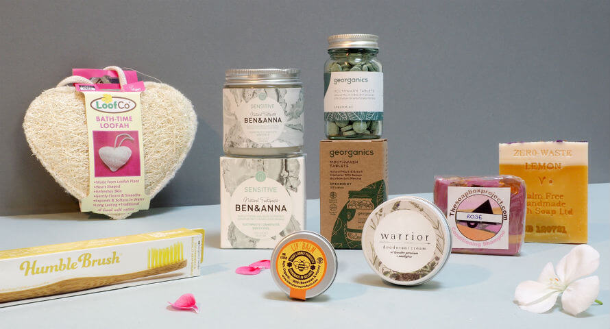 Contents of the Zero-Waste Bodycare Starter Pack available at Organico