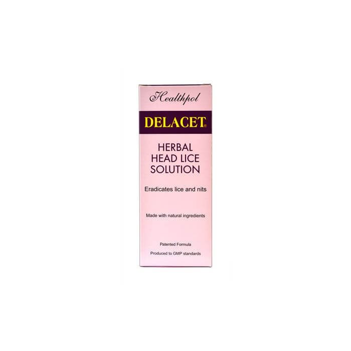 Package of Delacet Herbal Head Lice Solution