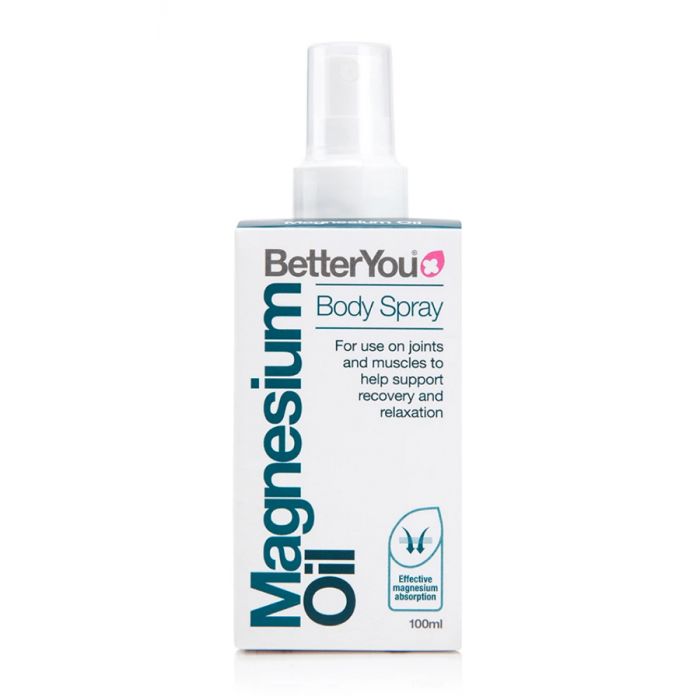 Plastic spray bottle of BetterYou magnesium oil body spray